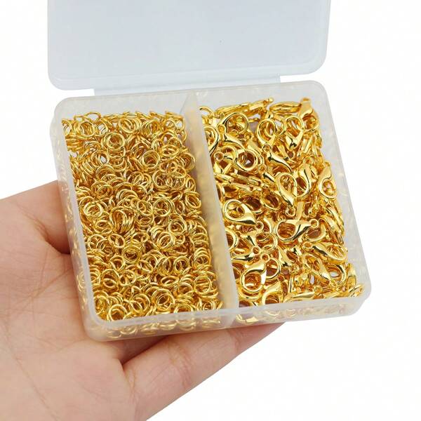 150pcs/Box Jewelry Making Kit: 50pcs Lobster Clasps, 100pcs Jump Rings - For DIY Bracelets, Pendants, Necklaces, Anklets Connectors & Findings