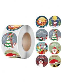 1 Roll Of Christmas Holiday Gift Sticker Labels,Christmas - Multicolor - View 13