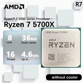 AMD AMD Ryzen R7 5700X 7 5700X 3.4GHz 8-Core 16-Thread CPU 7NM L3=32M Socket AM4 New But No Fan