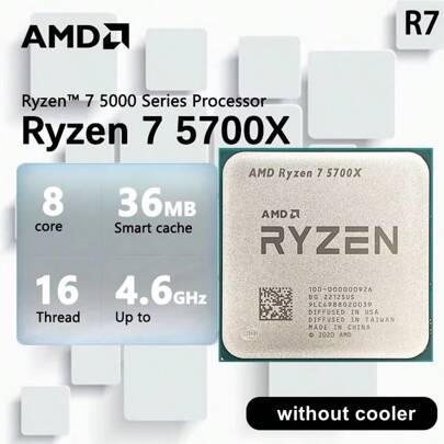  AMD Ryzen R7 5700X 7 5700X 3.4GHz 8-Core 16-Thread CPU 7NM L3=32M Socket AM4 New But No Fan