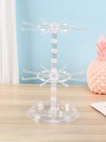 1 Piece Earring Jewelry Display Stand, 2-Layer Desktop Rotatable Storage Rack For Hanging Necklaces, Pendants, Bracelets, Earrings, Keychains, Hairbands, Birthday Valentine's Day Christmas Halloween Gifts