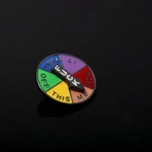 rongji jewelry Lucky Wheel Enamel Pin Brooch Rotating Arrows Interactive Mood Pins Funny Spinner Rainbow Badge For Clothing Backpack Hat Decoration