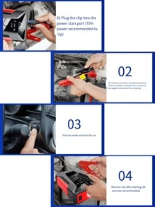 1pc 4 em 1 Emergency Car Jump Starter, Multi-Function Car Battery Jump Starter, 12V Car Starting & Intelligent Tire Inflation/Charging/Lighting All-In-One Machine, 39800MAH 600A Power Bank para até 4.0L Car