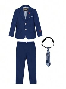 3 Peças/Conjunto Terno Formal Meninos Jovem: Jaqueta + Calça + Gravata, Apresentação no Palco, Pajens para Casamento, Roupa para Festival Escolar, Traje Formal para Festa, Outono