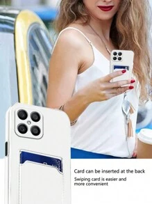 Apple Solid Phone Case With Card Slot Compatible With IPhone 15/15Pro/15Plus/15Promax