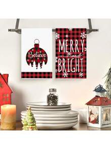 4 piezas de toallas de mano con tema navideño, disponibles en varios estilos, hechas de poliéster, con colores vivos, aptas para la decoración de la mesa de Navidad, la decoración de restaurantes navideños, Navidad - Multicolor - Ver 5
