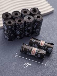 10 卷什锦黑色宠物垃圾袋，150 个/10 卷狗猫拾取袋，便携式一次性宠物清洁袋 - 彩色 - 查看 8