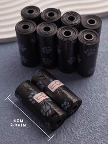 10 卷什锦黑色宠物垃圾袋，150 个/10 卷狗猫拾取袋，便携式一次性宠物清洁袋 - 彩色 - 查看 4