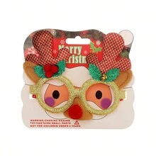 16pcs Random Christmas Decoration Eyeglasses, Snowman, Tree, Bow-Tie Style Photo Props For Family, School, Students,Christmas - Multicolor - View 5