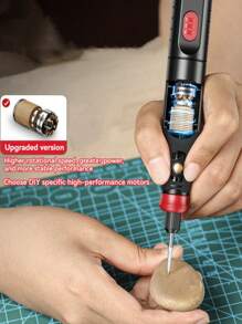 Portable Electric Polishing Machine Set, Suitable For Polishing, Grinding, Carving, Cutting, Drilling, USB Rechargeable Lithium Battery, Handheld Mini Electric Drill For Home Use, Polishing And Carving, Ideal For DIY Of Metal/Jade/Wood/Stationery/Glass/Plastic And Other Materials - Multicolor - View 7