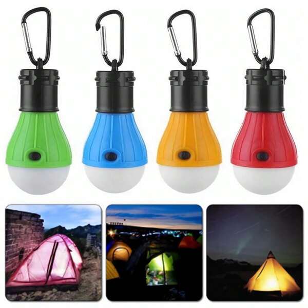 1 pieza Linterna de camping, luz exterior alimentada por batería, luces multicolor, resistente al agua, iluminación portátil mini LED, lámpara de emergencia