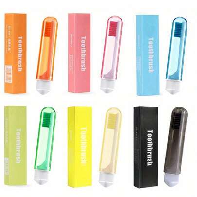 1pc Collapsible Travel Toothbrush – Vibrant Color Folding Tooth Brush With Case! Ultra-Soft Bristles Gentle On Gum & Sensitive Teeth Perfect Travel Accessories For Camping, Business Trips, Or Home Bathroom Use. Compact, Reusable & Hygienic Design – Ideal For Adults' Daily Deep Cleaning, Backpacking, Or On-The-Go Oral Care Discounts Back To School