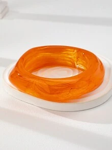 1 Pc Chunky Resin Cuff Bangle For Women - Multicolor - View 4