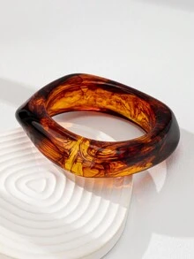 1 Pc Chunky Resin Cuff Bangle For Women - Multicolor - View 8