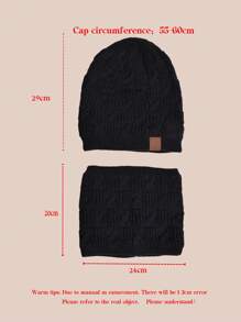 2 Stück Damen warme gestrickte Beanie und Schal Set, dick gefütterte Beanies für täglichen Outdoor-Gebrauch als Accessoires für Frauen - A - Übersicht 7
