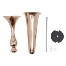 CNCEST 6 Stück Blumenständer, Metall-Trompetenvasen, Aufgeweiteter Flaschenkörper, 13 * 56.5cm, für künstlichen Blumen, Pinseln, Knospen, Girlanden und Sträußen - Gold - Übersicht 4