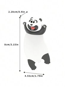 Marcador de página 3D (1 unidade) - Panda, Crocodilo, Tigre do Sul da China, Macaco-dourado-de-nariz-arrebitado, Panda-vermelho, Urso-pardo - Série Tesouros Nacionais da China - Multicolorido - Ver 7