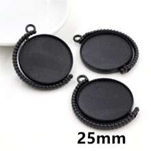 4 pièces Base de pendentif en rotation à double face compatible avec des cabochons ronds de 20/25/30 mm. Accessoires pour la conception de bijoux DIY.