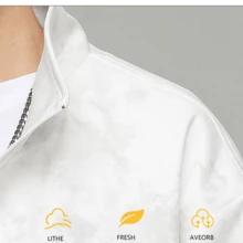 男女款休闲户外夹克，保暖运动风衣，时尚情侣修身运动服连帽运动衫，白色 - 白色 - 查看 9