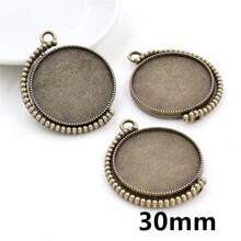 4 pièces Base de pendentif en rotation à double face compatible avec des cabochons ronds de 20/25/30 mm. Accessoires pour la conception de bijoux DIY.