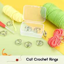 3/4/5/6 قطع خطافات كروشيه للنساء للتوتر القابل للتعديل والأصبع لا يؤذيها أثناء الحياكة ، علبة تخزين عشوائية