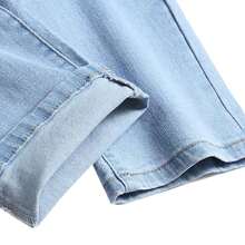 Men's Stretch Ripped Jeans Slim Blue Casual Pants - Màu xanh lam - Xem 8