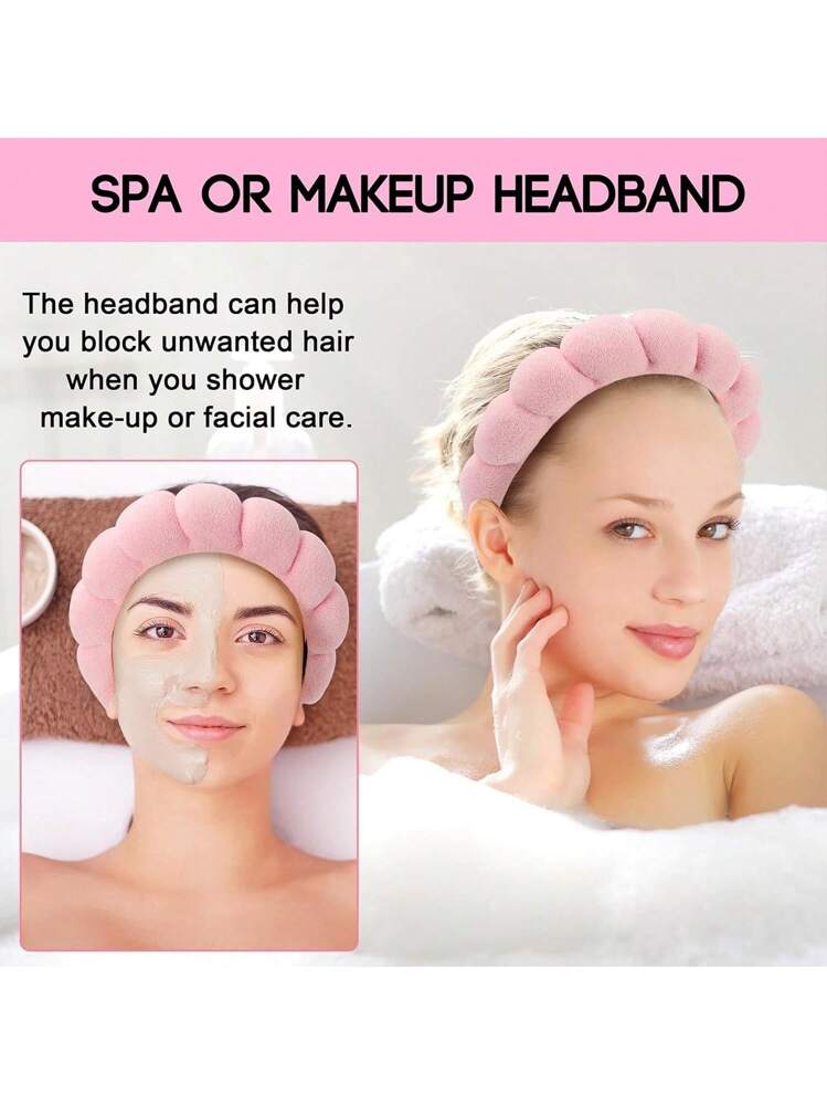 WFWJ Fascia per capelli da donna, per lavare il viso, trucco, fascia per la cura della pelle, fascia in spugna per lavare il viso, rimozione del trucco, doccia, cura della pelle (nero