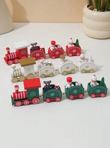 1 pieza Decoración Figura en miniatura de tren, regalo para cumpleaños, decoración para pastel, adorno de ventana, manualidades de ensamblaje, decoración del hogar para cumpleaños, decoraciones navideñas, decoración de habitación, regalos de Navidad, decoración navideña - Multicolor - Ver 6