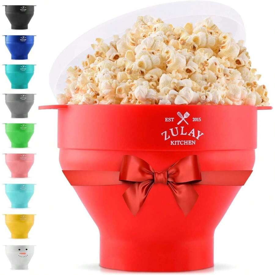 Zulay Kitchen Máquina de palomitas de maíz de silicona plegable - Rojo - Ver 1