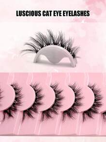 Asiteo 7 Pairs Fluffy Cat Eye False Eyelashes, Delicate As Silk, Soft Curly Transparent Band Eyelash Extensions, Strip Eyelashes - Criss Cross lashes - View 6