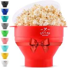 Zulay Kitchen Máquina de hacer palomitas de maíz de silicona plegable - Azul - Ver 2