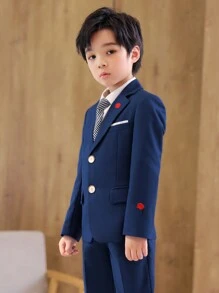3 Peças/Conjunto Terno Formal Meninos Jovem: Jaqueta + Calça + Gravata, Apresentação no Palco, Pajens para Casamento, Roupa para Festival Escolar, Traje Formal para Festa, Outono