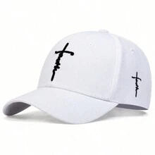 1pc Women's Faith Letter Embroidered Baseball Cap With Cross Pattern, Adjustable Sun Protection Casual Hat For Spring, Autumn, Travel, Beach