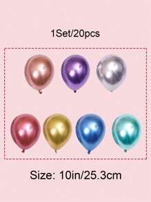 Bộ 20 bóng bay kim loại màu vàng hồng/bạc/hỗn hợp, thích hợp cho sinh nhật, đám cưới, họp mặt gia đình, tiết lộ giới tính, tiệc theo chủ đề, trang trí tiệc và trang trí nhà cửa - Nhiều màu - Xem 12