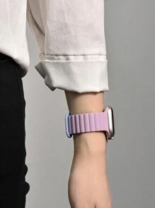 1pc Unisex Fashionable Casual Magnetic Silicone Watchband, Adjustable & Waterproof Wristband Compatible With Apple Watch Series Ultra/SE/10/9/8/7/6/5/4/3/2/1 38/40/41/42/44/45/46/49mm, Smart Watch Accessories