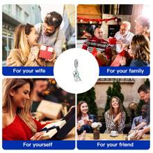 PANPOKI 1 Pc S925 Sterling Silver Jewelry Fine Charm Cute Dinosaur Synthetic Zirconia Pendant Original For Bracelet Necklace DIY Fine Jewelry For Women Birthday Gifts Children's Gifts