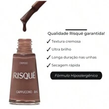 Kit 4 Esmaltes Risque Tons de Marrons e Nude Hipoalergênico