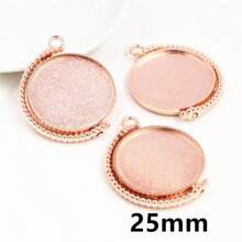 4 pièces Base de pendentif en rotation à double face compatible avec des cabochons ronds de 20/25/30 mm. Accessoires pour la conception de bijoux DIY.