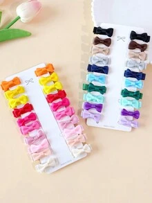 20pcs Cute Children Mini Bowknot Alligator Hair Clips - Multicolor - View 2