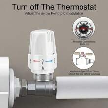 3PCS Thermostatic Radiator Head Smart Radiator Valve Replacement Head Heating System Temperature Control Valves Automatic Standard Radiator Valves Replacement For Home Office - Variant1 - View 3