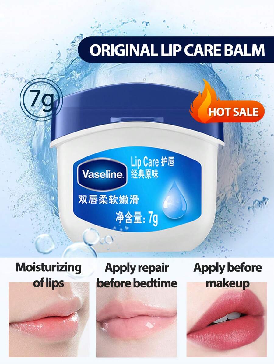 Vaseline Lip Care Balm 7g Original Balm Mini Lip Balm, Hydrating