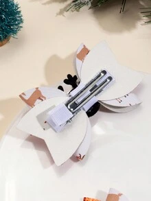 2个圣诞麋鹿发夹，闪亮亮片麋鹿蝴蝶结发夹，可爱红色圣诞老人鳄鱼夹，女孩节日派对发卡，新年发夹，头饰，青少年发饰 - 彩色 - 查看 5