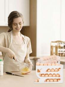 1pc Egg Holder For Fridge,Automatic Scrolling Egg Rack Holder,Space-Saving Egg Dispenser Auto Rolling,Large Capacity Eggs Organizer Storage 30 Egg,Box Automatic Rolling Egg Rack,Stackable Egg Storage Box,Sliding Design, Independent Plastic Egg Tray,Kitchen Storage Box,Fresh-Keeping Container,Side Door Egg Dispenser Accessories,For Fridge,Kitchen,Cabinet, Or On The Table - Multicolor - View 8