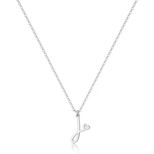 1件装女士不锈钢字母项链，时尚防水可定制个性化字母吊坠项链，不会褪色