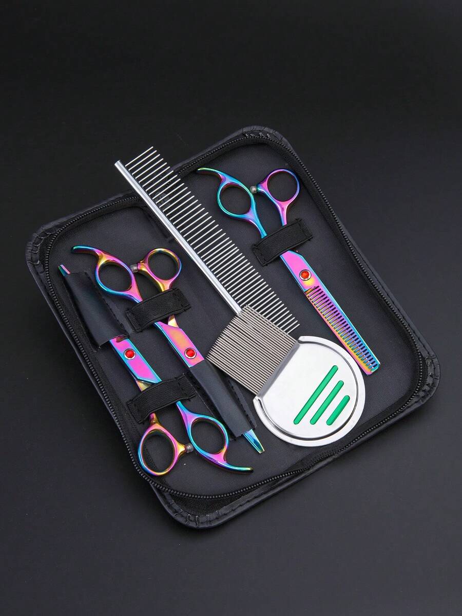 3 In 1 Professional Pet Grooming Thinning Scissors Upward Curved