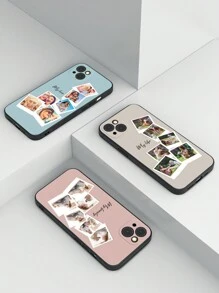 1件客製化可愛寵物狗互動多照片設計手機殼保護套，適用 S22 S23 S24 S25 Ultra A13 A14 A15 A16 A53 A54 A55 A56 A05 A04 - 黑色 - 查看 5