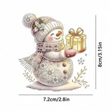 1/3个可爱水晶雪人礼盒亚克力吊坠，2D平面汽车后视镜挂饰，背包和钥匙扣配件，圣诞礼物 - 多色 - 查看 5