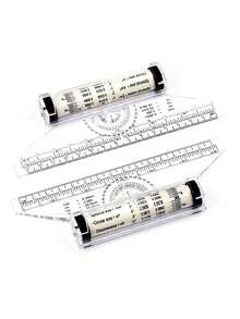 Angles Line Ruler 15cm 30cm Multi-Function Drawing Tool Roll Draw Ruler Metric Rolling Ruler Clear Parallel Rolling Ruler - Multicolor - View 9