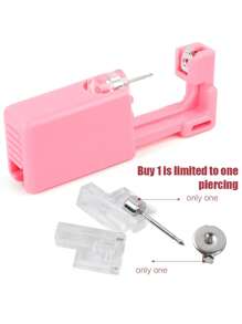 2026 Nuevo 2/6/10 piezas Herramienta desechable indolora para perforar orejas, Kit estéril hipoalergénico de pistola para perforar orejas y nariz, Fácil de usar - Rosa - Ver 4