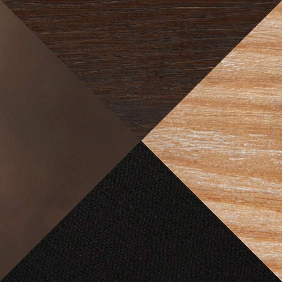 DakotaCharlotte Contemporary Dining Set In Antique Metal With Espresso